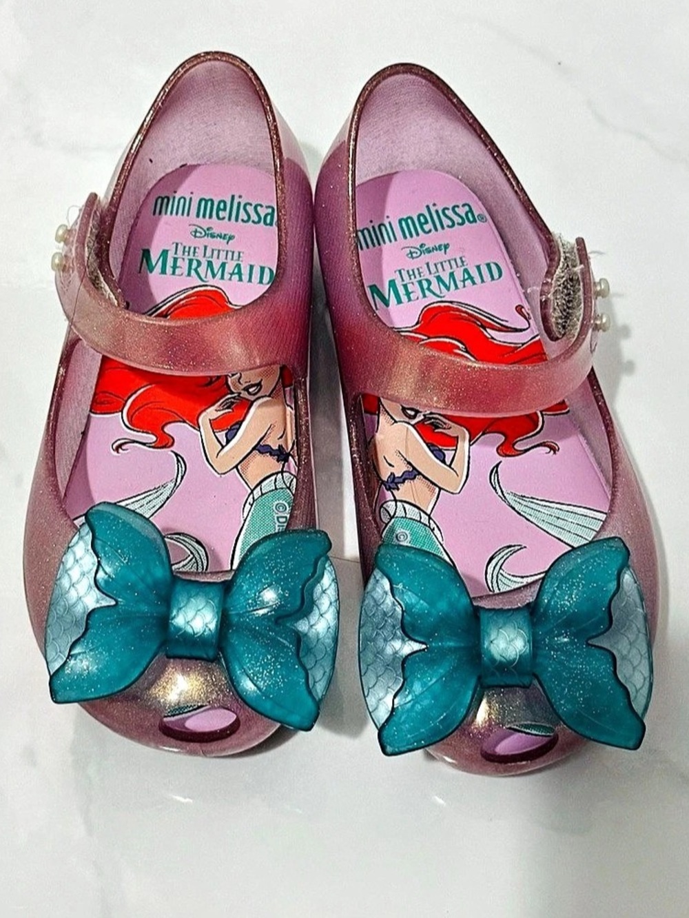 Mini Melissa MM Disney Ariel Little Mermaid Jelly Shoes Size 8